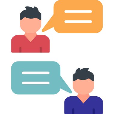 İnsanlar konuşuyor. Basit resimleme