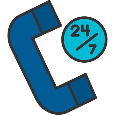 telefon numarası yedi düz simge