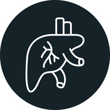 Ciğerlerinde simge olan insan kalbi, çizgi tarzı