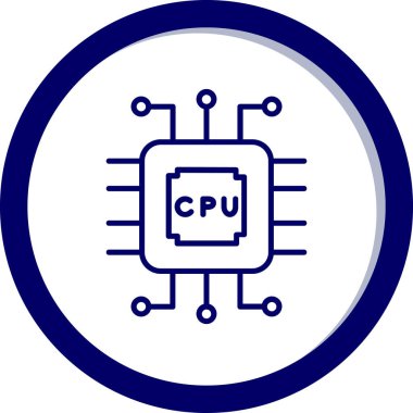 işlemci vektör simgesi modern basit illüstrasyon