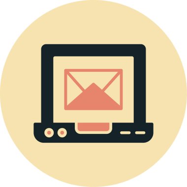 Laptop renkli vektör simgesi