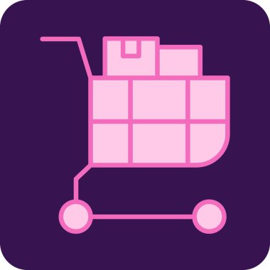 Bir alışveriş arabası simgesinin vektör çizimi