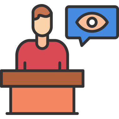 Konuşmacı. Web simgesi basit illüstrasyon