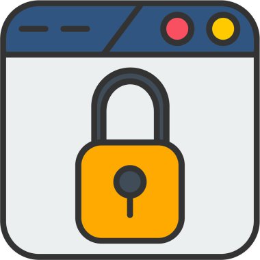 Kilit simgesini ana hatlar biçiminde kilitle