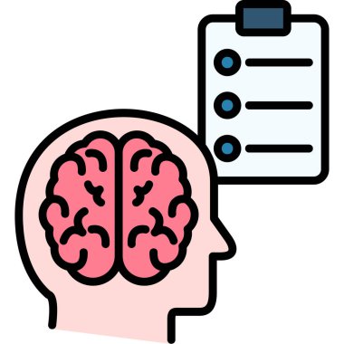 Beyin. Web simgesi basit illüstrasyon