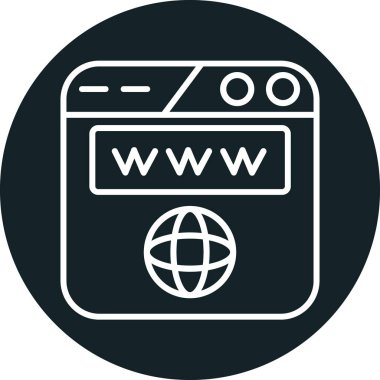 - İnternet. Web simgesi basit illüstrasyon