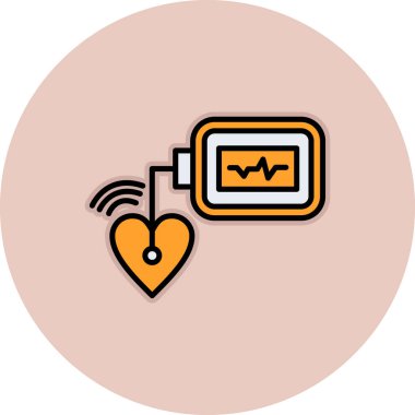 kalp hızı vektör renk çizgisi simgesi