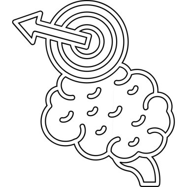 Beyin ve ok işaretinin vektör çizimi