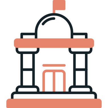 Bina. Web simgesi basit illüstrasyon