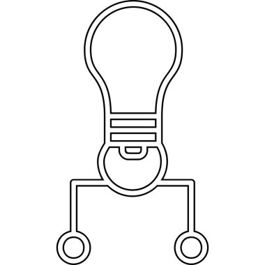 Ampul ışığı ikonu. Ağ için ampul vektör simgesinin özet çizimi