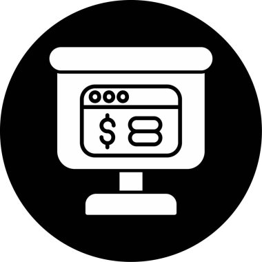 ATM 'de. Web simgesi basit illüstrasyon