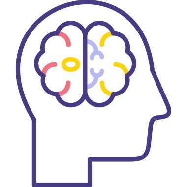 beyin ikonu vektör illüstrasyonu