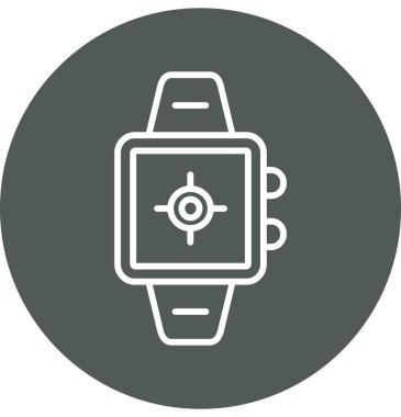 Akıllı saat simgesi. Web için akıllı saat vektör simgelerinin özet çizimi