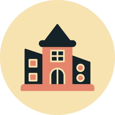 Bina. Web simgesi basit illüstrasyon