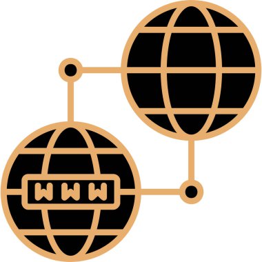 küresel ağ. Web simgesi basit illüstrasyon