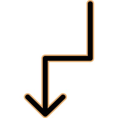 Ok sol kontur vektör simgesi