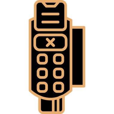 telefon alıcısı simgesi renk ana hatları vektörü