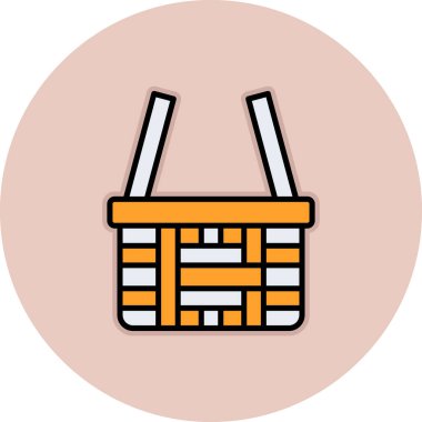 Bambu ikon vektör illüstrasyonlu çanta