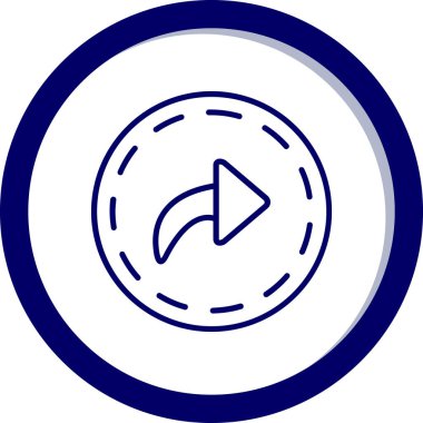 Mavi bir simgenin vektör illüstrasyonu