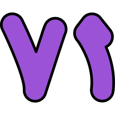 çizgi film doodle harf v