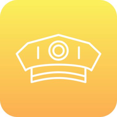 Beyaz kaskın sarı simgesinin vektör çizimi