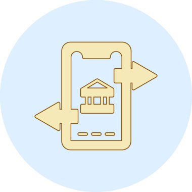 Bir cep telefonu simgesinin vektör illüstrasyonu