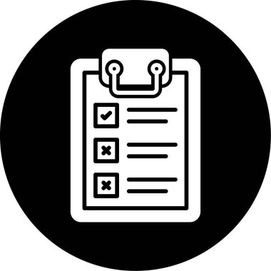 Kontrol listesi simgesi vektör illüstrasyonu