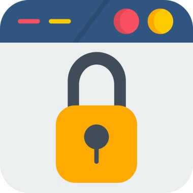 güvenlik asma kilidi simgesi düz biçiminde