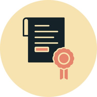 Sertifika ikonu vektör illüstrasyonu