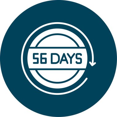 Geriye sayım simgesi beyaz arkaplanda izole edildi, 5 gün kaldı