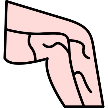 İnsan diz eklem ikonu renk ana hatları vektörü