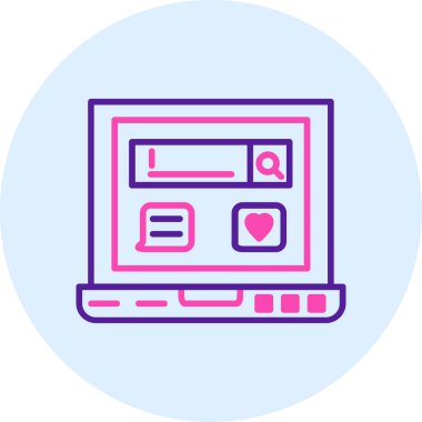 Dizüstü bilgisayar simgesi vektör çizimi