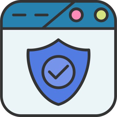 Kalkan. Web simgesi basit illüstrasyon