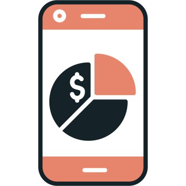 Dolar simgesi ve vektör illüstrasyonlu akıllı telefon