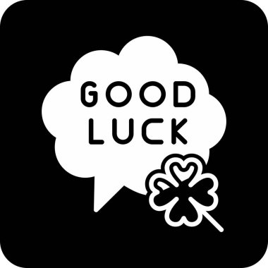 İyi şanslar, şanslı yonca ikonu, taslak tarzı