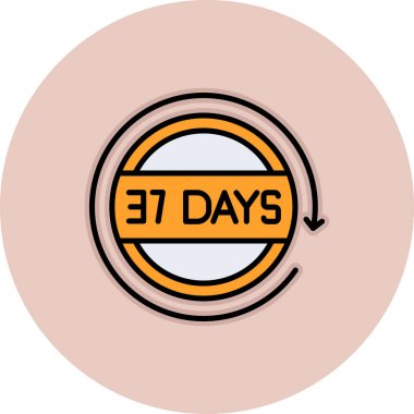 Haftanın günleri simgesi, düz tasarım biçimi, vektör illüstrasyonu