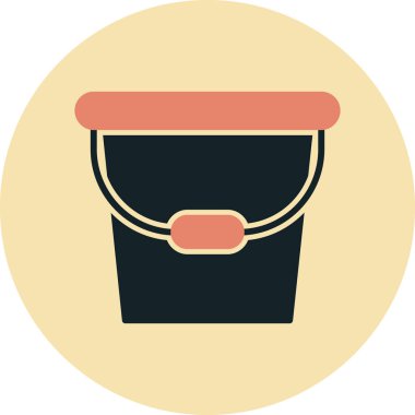 Su kovası web simgesi, vektör illüstrasyonu