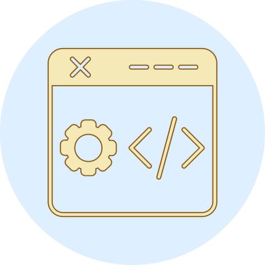 Kodlama. Web simgesi basit illüstrasyon