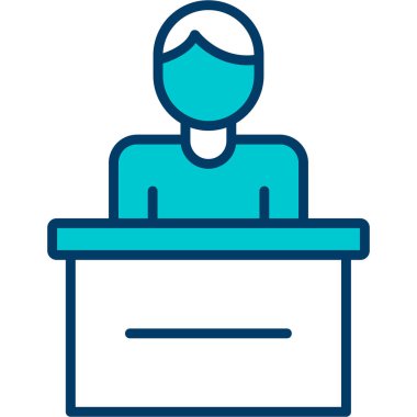 Ofis ve modern simgenin vektör illüstrasyonu