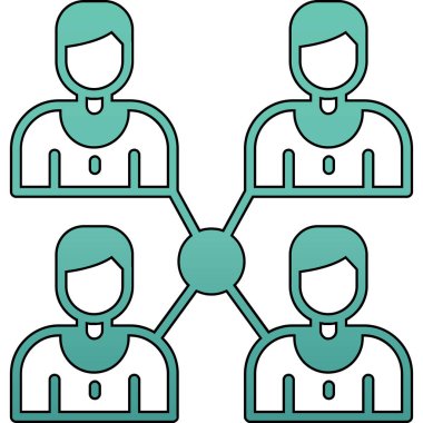 sosyal ağ vektör illüstrasyon tasarımına sahip bir grup işadamı