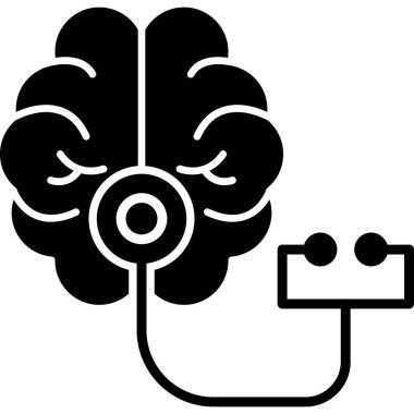 Beyin. Web simgesi basit illüstrasyon