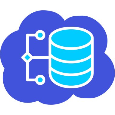 Ana hatlar biçiminde bulut veri tabanı simgesi