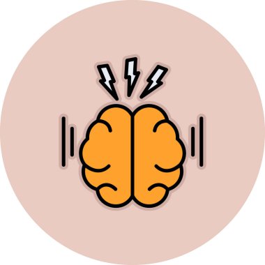 Beyin. Web simgesi basit illüstrasyon