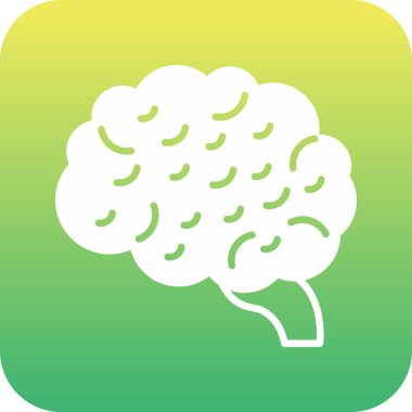 Beyin simgesi, illüstrasyon, beyaz arkaplan üzerindeki vektör