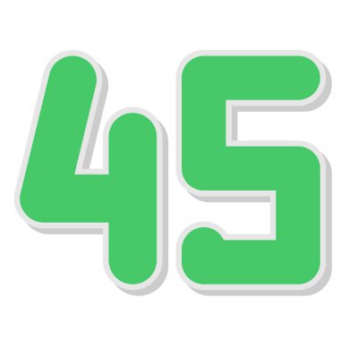 35 numara 4 43D yazı tipi yeşil ve mavi ve gölgeli.