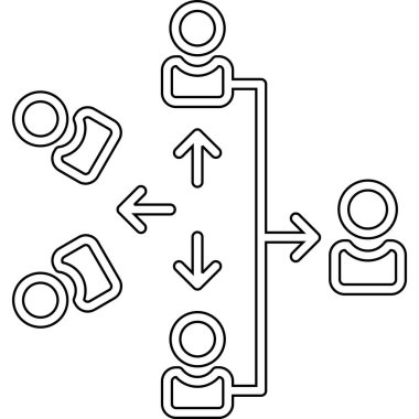 kullanıcı paylaşım vektör çizgisi simgesi, illüstrasyon veya simge