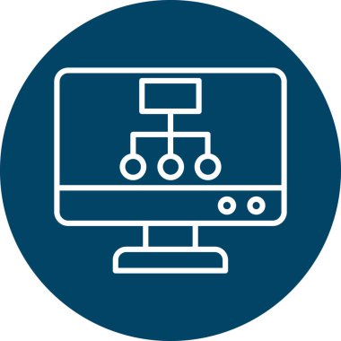 Bilgisayar monitörü. vektör simgesi basit resimleme