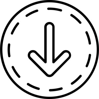 ok aşağı ok simgesi ana hat biçiminde