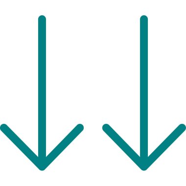 İnce çizgi vektör simgesi aşağı çekme ok