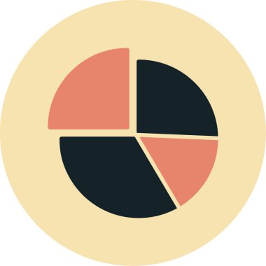 Pasta grafiğinin düz simgesi